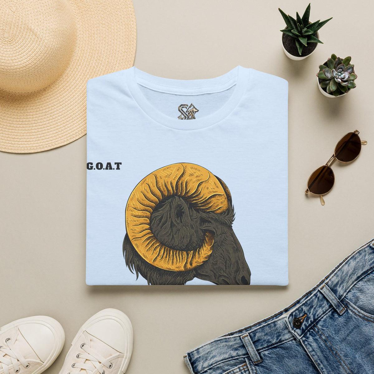 GOAT Goat Head T-Shirt Premium Design SKIALFA Unisex
