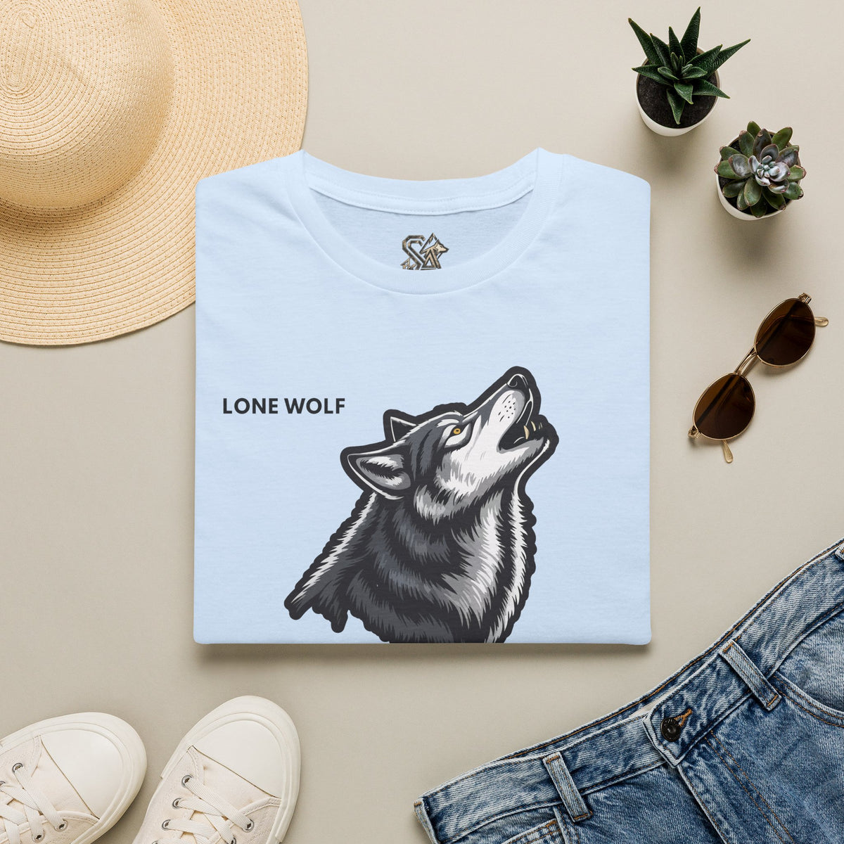LONE WOLF T-Shirt Premium Design SKIALFA Unisex