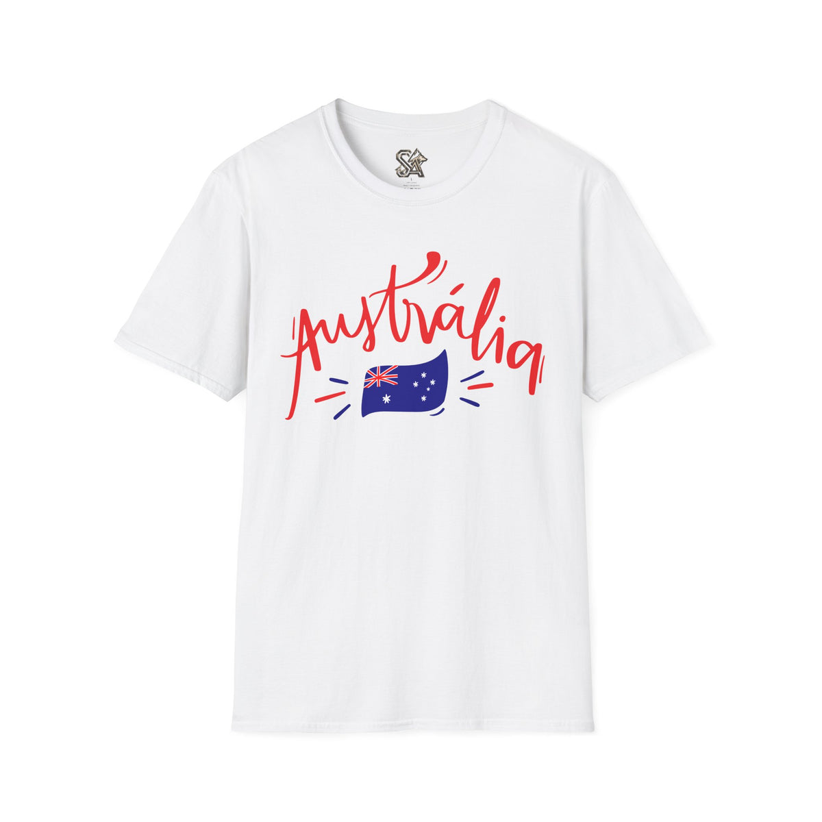 Australia Script Flag T-Shirt Premium Design SKIALFA Unisex