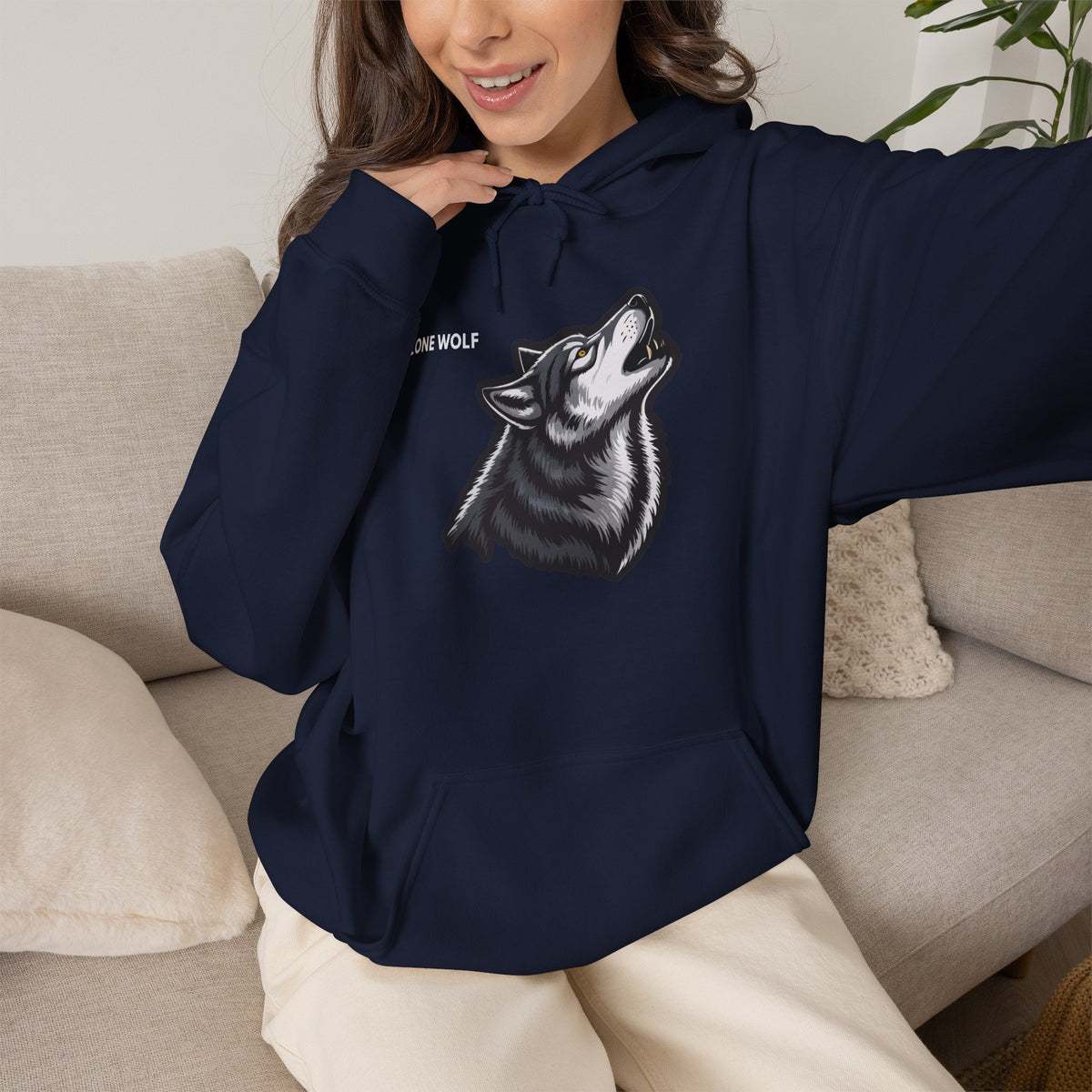 LONE WOLF Hoodie Premium Design SKIALFA Unisex