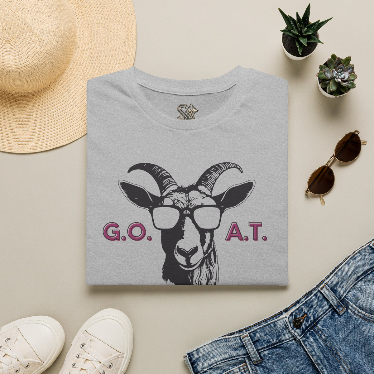 G.O.A.T. Goat Head T-Shirt Premium Design SKIALFA Unisex