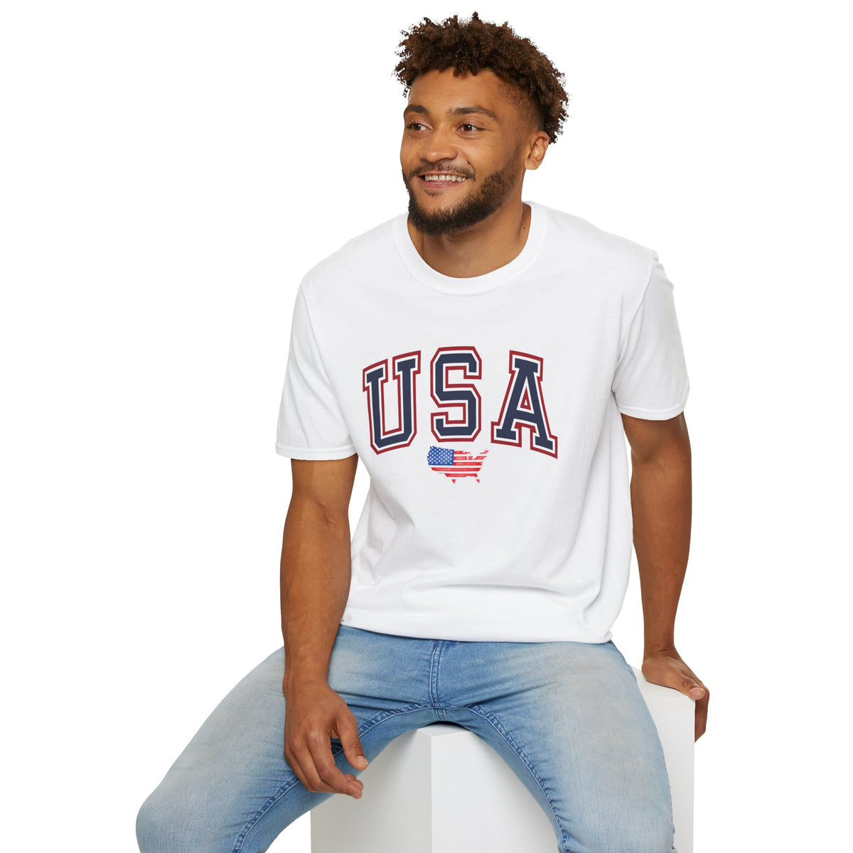 USA Flag T-Shirt Premium Design SKIALFA Unisex