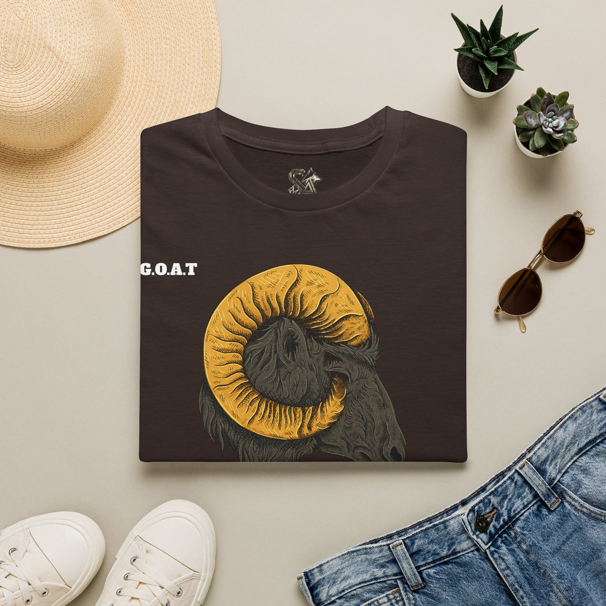 GOAT Goat Head T-Shirt Premium Design SKIALFA Unisex