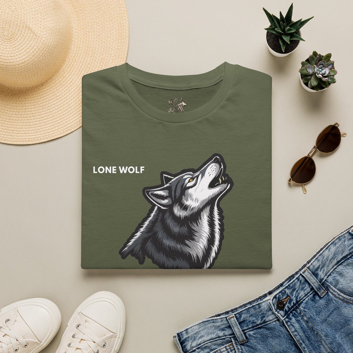 LONE WOLF T-Shirt Premium Design SKIALFA Unisex