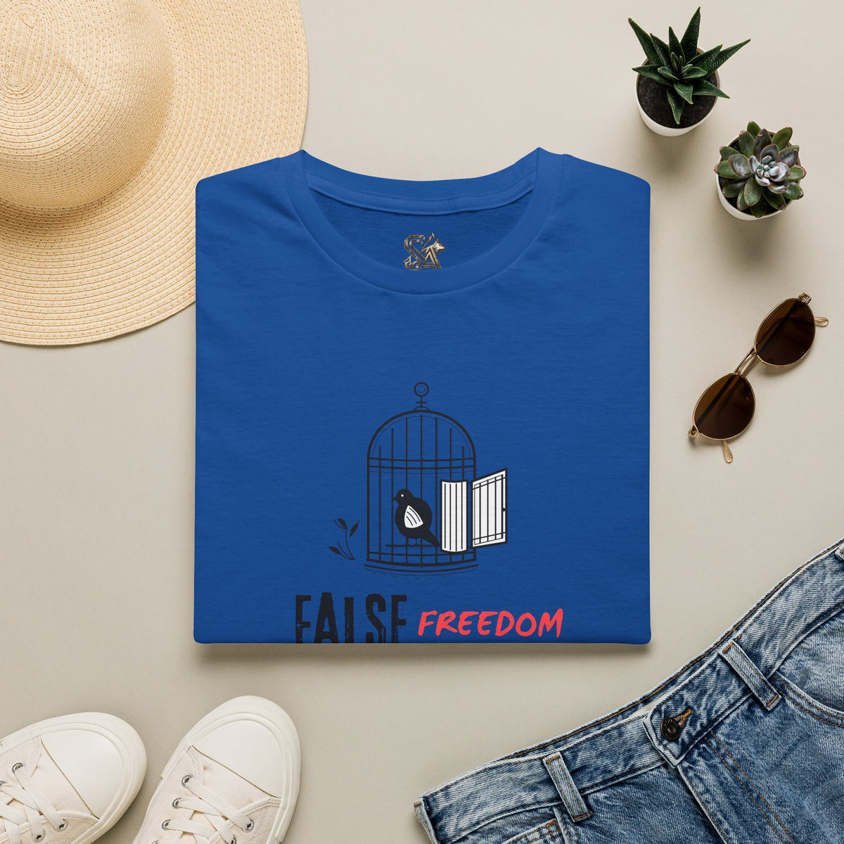 FALSE FREEDOM T-Shirt Premium Design SKIALFA Unisex