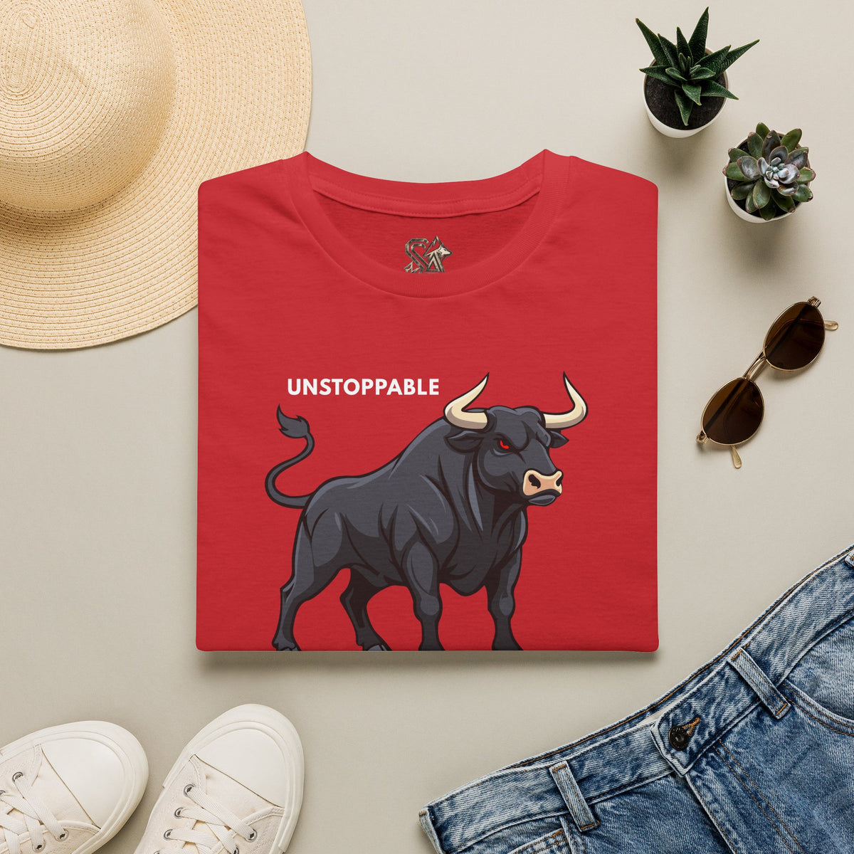 UNSTOPPABLE Bull T-Shirt Premium Design SKIALFA Unisex