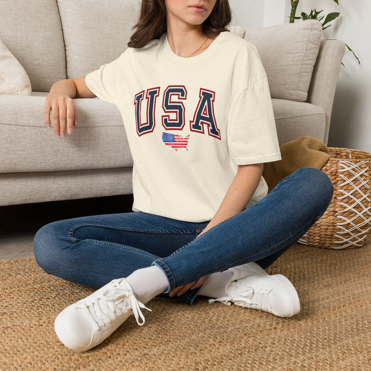 USA Flag T-Shirt Premium Design SKIALFA Unisex