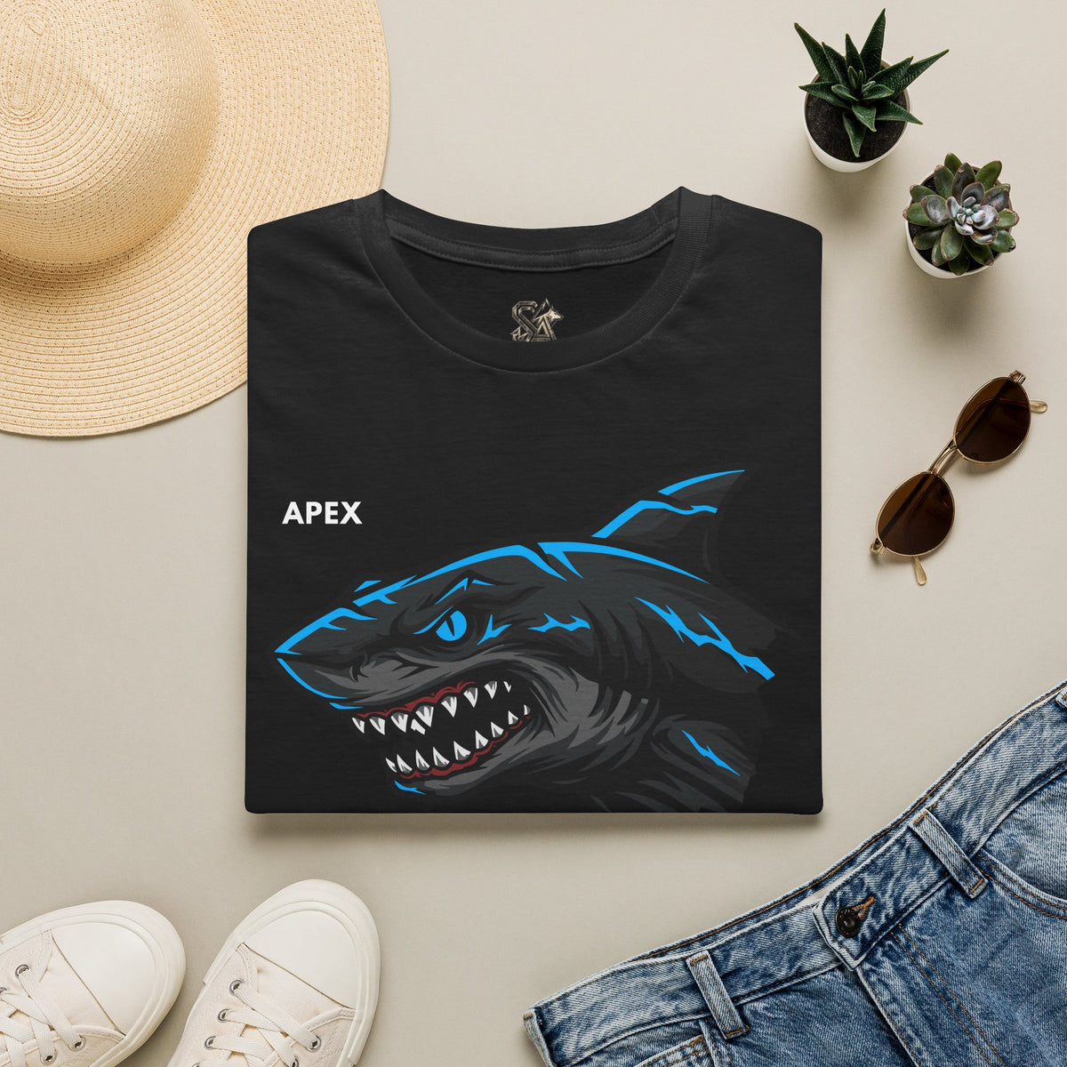 APEX Shark T-Shirt Premium Design SKIALFA Unisex