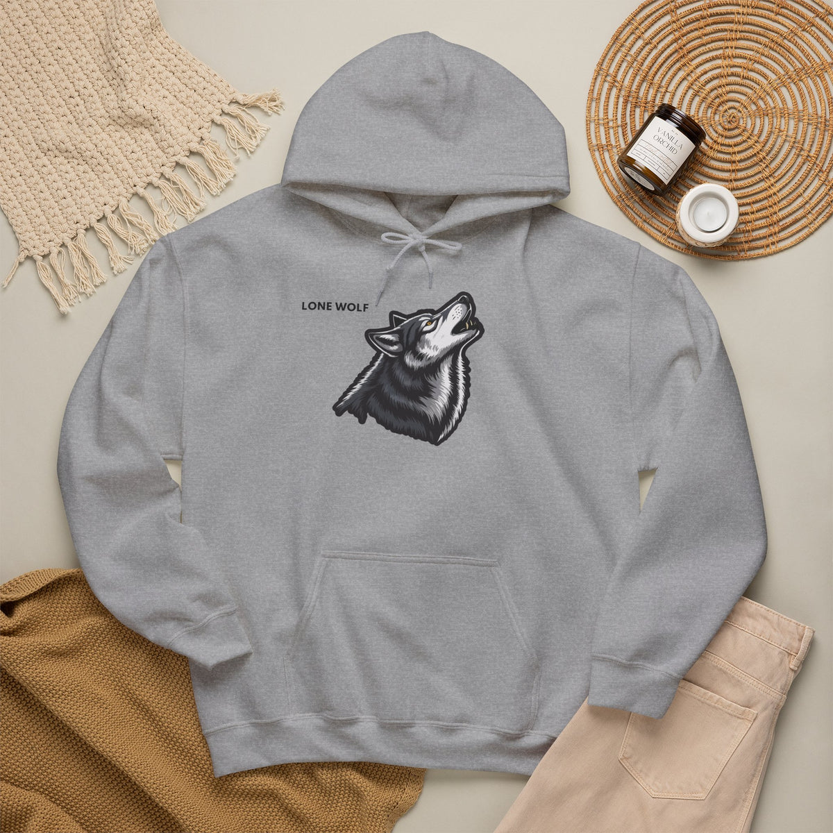 LONE WOLF Hoodie Premium Design SKIALFA Unisex