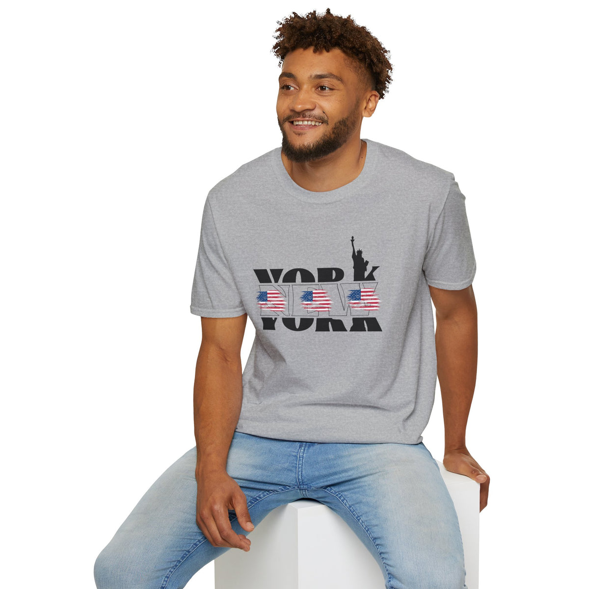 New York American Flag T-Shirt Premium Design SKIALFA Unisex