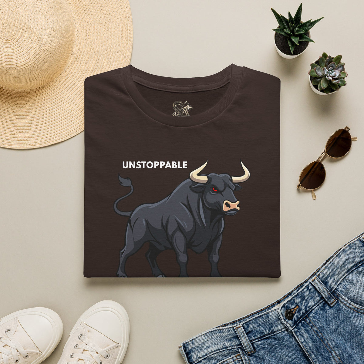 UNSTOPPABLE Bull T-Shirt Premium Design SKIALFA Unisex