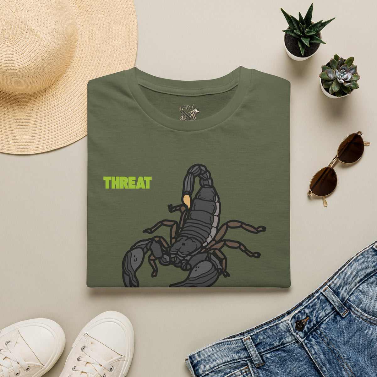 THREAT Scorpion T-Shirt Premium Design SKIALFA Unisex