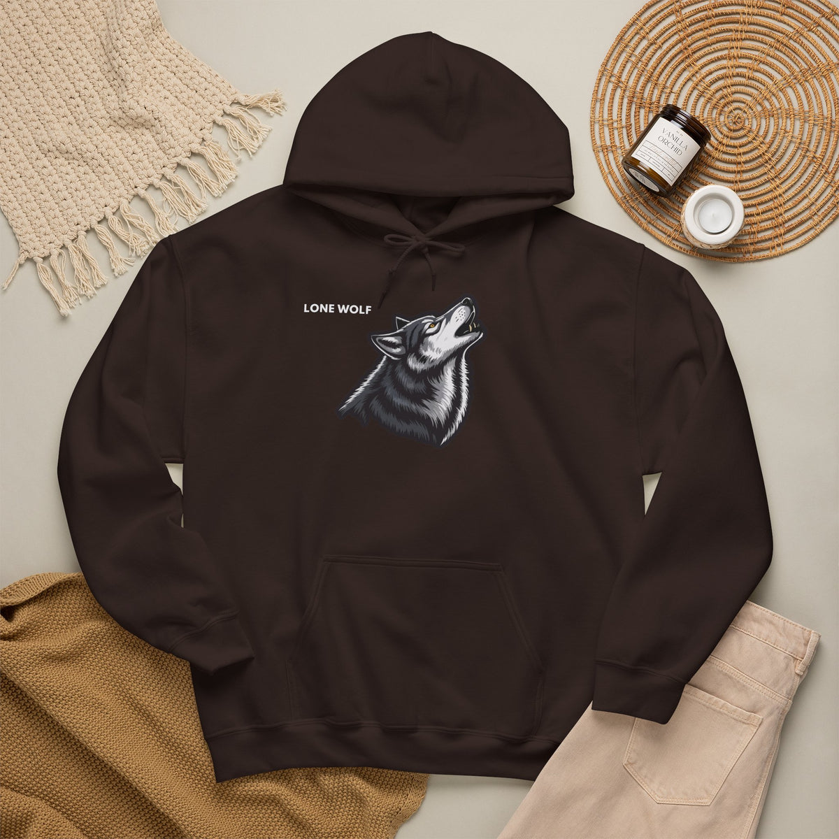 LONE WOLF Hoodie Premium Design SKIALFA Unisex