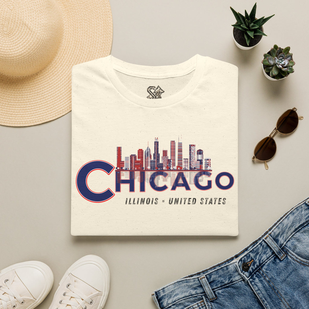 Chicago T-Shirt Premium Design SKIALFA Unisex