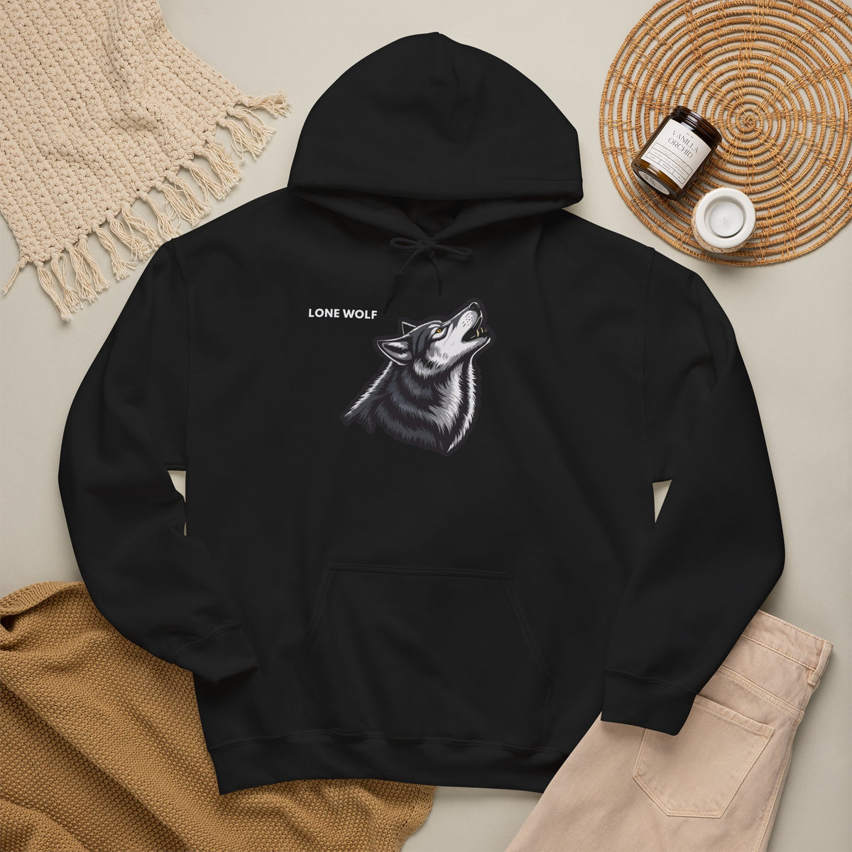 LONE WOLF Hoodie Premium Design SKIALFA Unisex