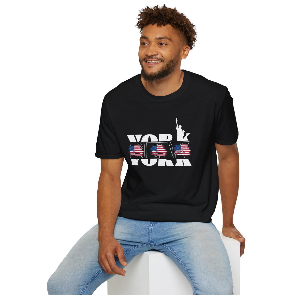 New York American Flag T-Shirt Premium Design SKIALFA Unisex