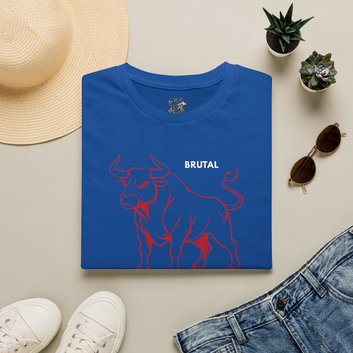 BRUTAL Bull T-Shirt Premium Design SKIALFA Unisex