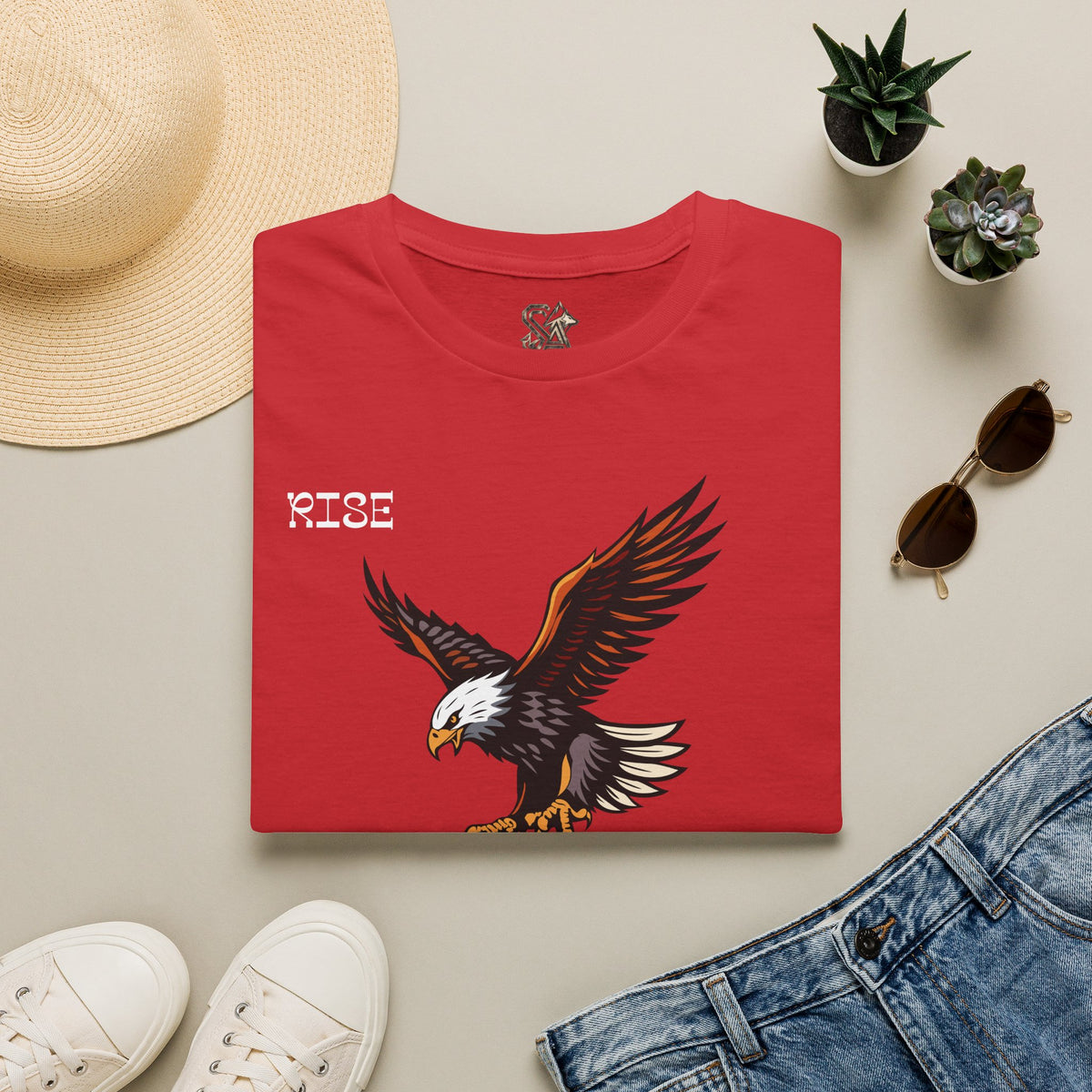 RISE Eagle T-Shirt Premium Design SKIALFA Unisex