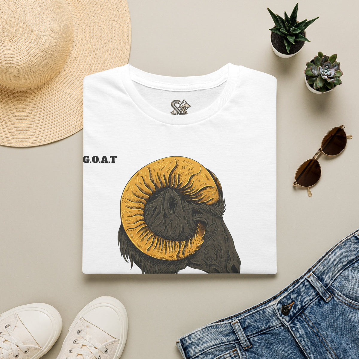 GOAT Goat Head T-Shirt Premium Design SKIALFA Unisex