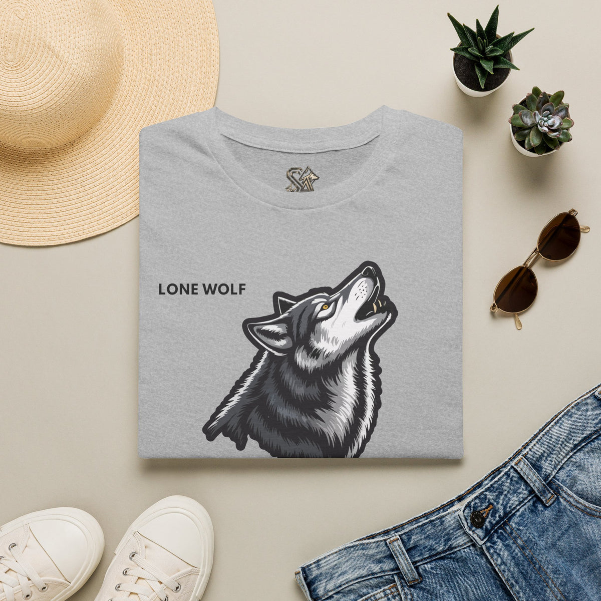 LONE WOLF T-Shirt Premium Design SKIALFA Unisex