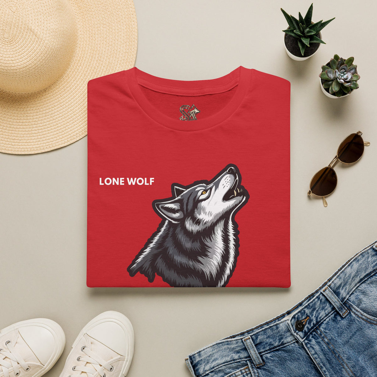 LONE WOLF T-Shirt Premium Design SKIALFA Unisex