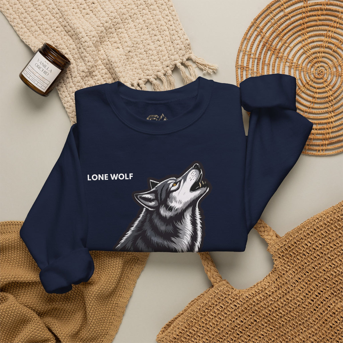 LONE WOLF Sweatshirt Premium Design SKIALFA Unisex