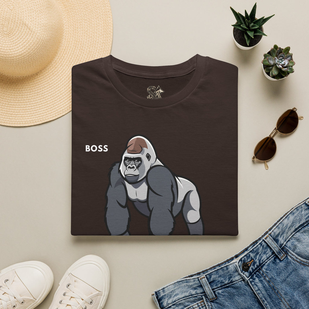 BOSS Gorilla T-Shirt Premium Design SKIALFA Unisex