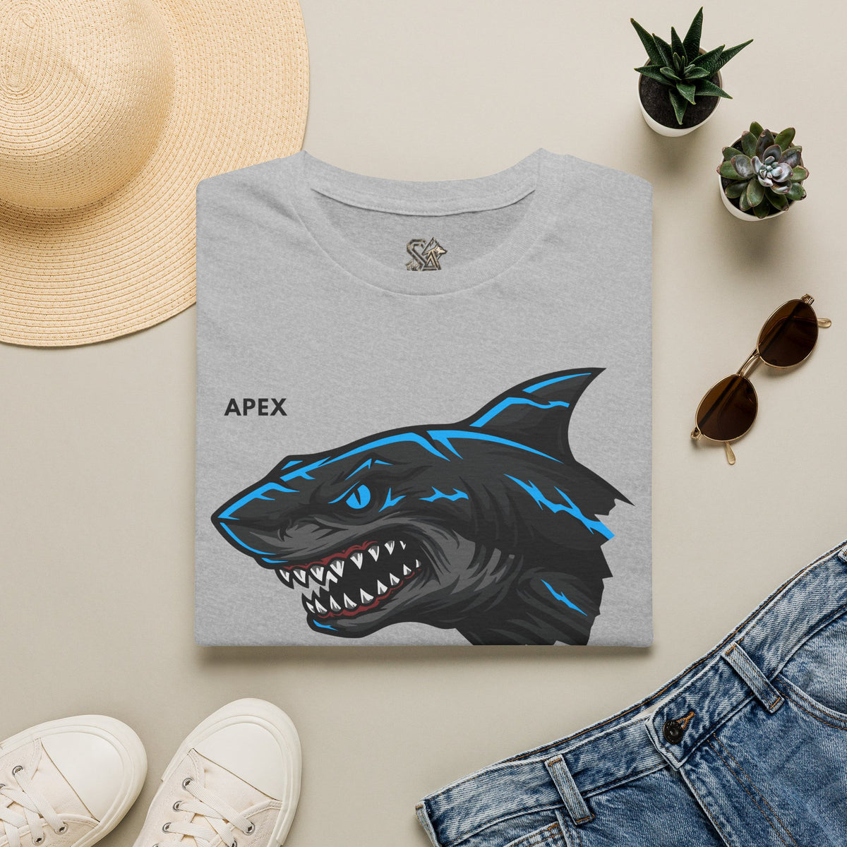 APEX Shark T-Shirt Premium Design SKIALFA Unisex