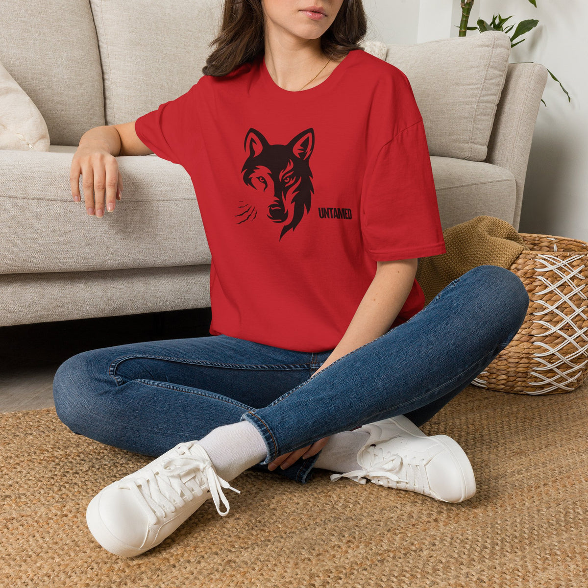 UNTAMED Wolf T-Shirt Premium Design SKIALFA Unisex