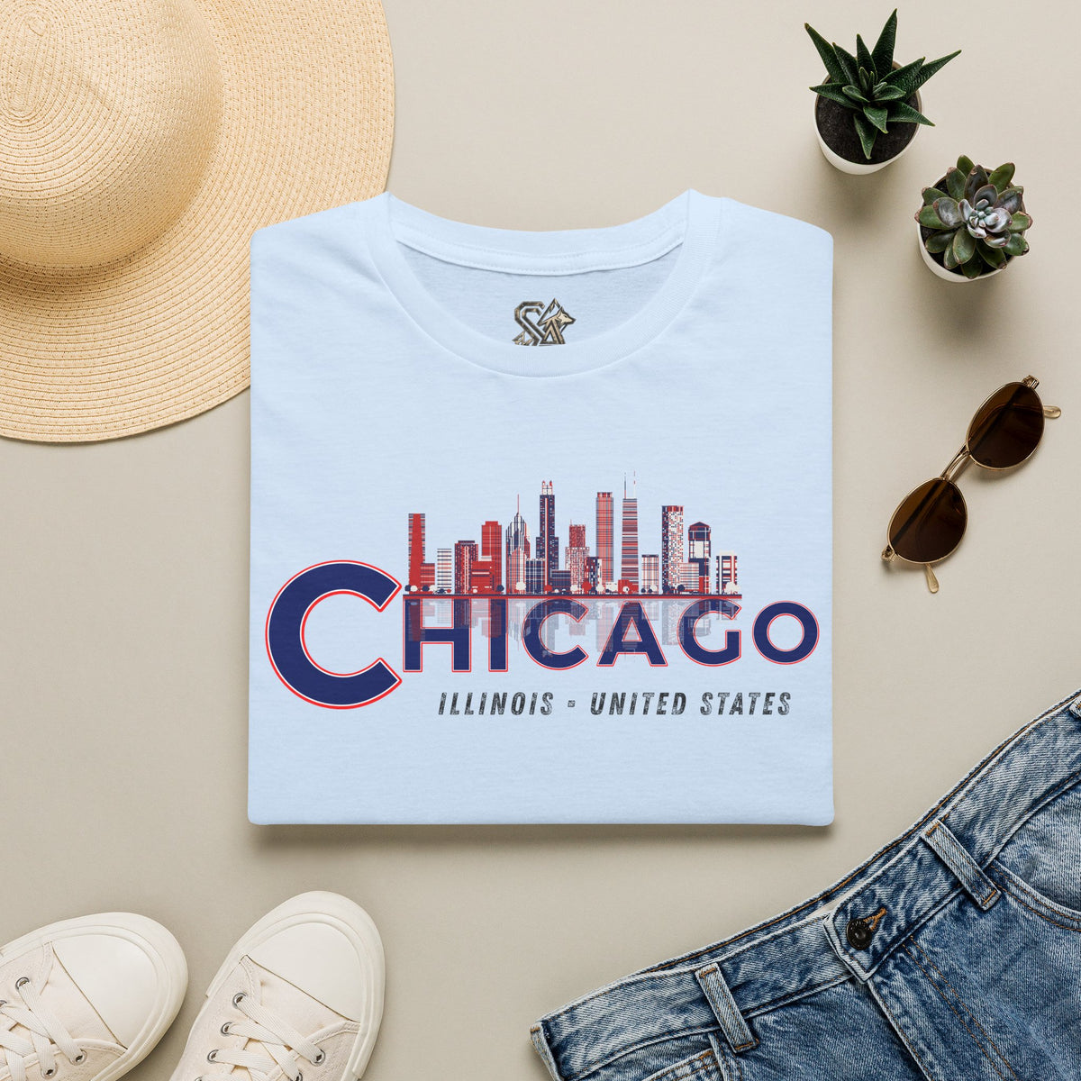 Chicago T-Shirt Premium Design SKIALFA Unisex