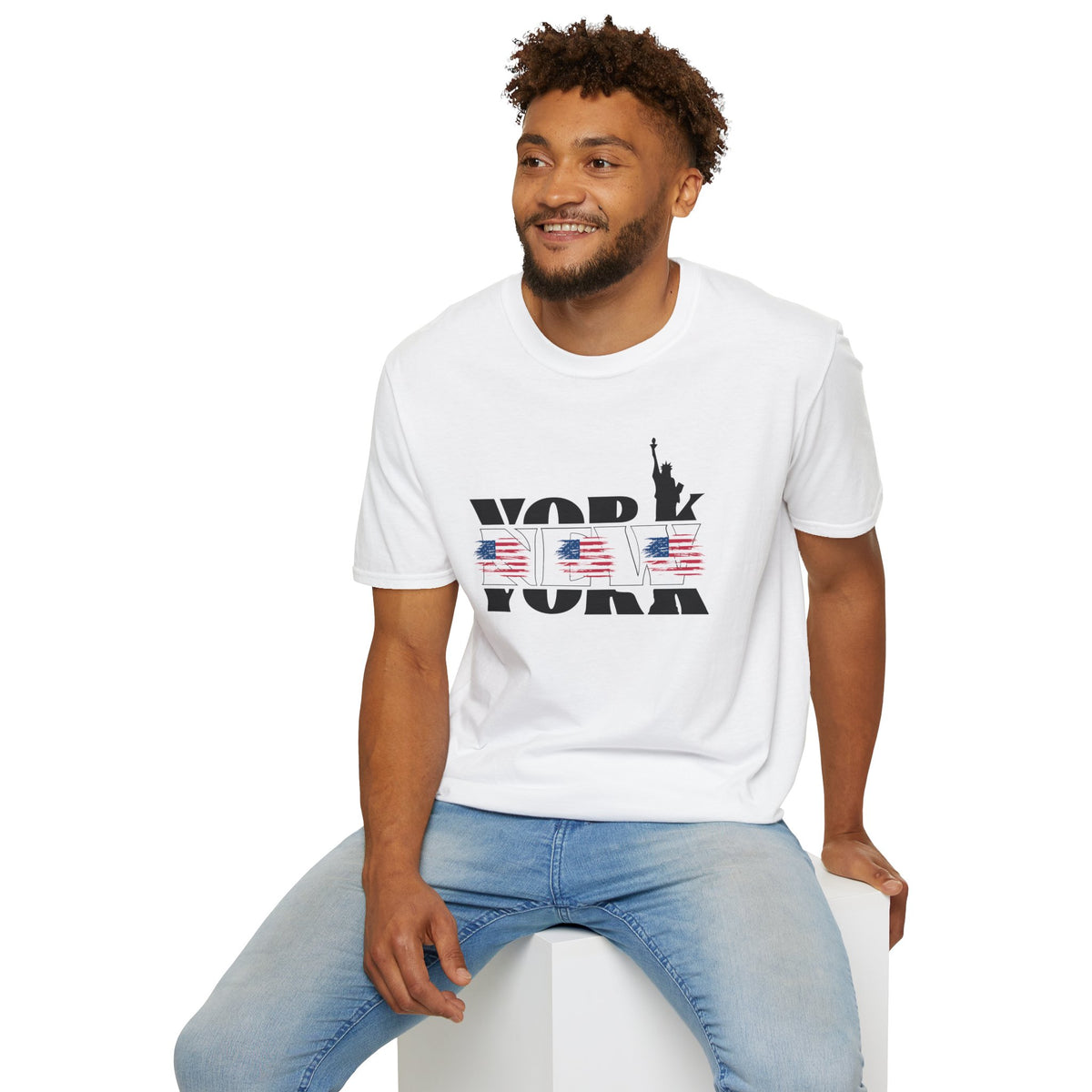 New York American Flag T-Shirt Premium Design SKIALFA Unisex