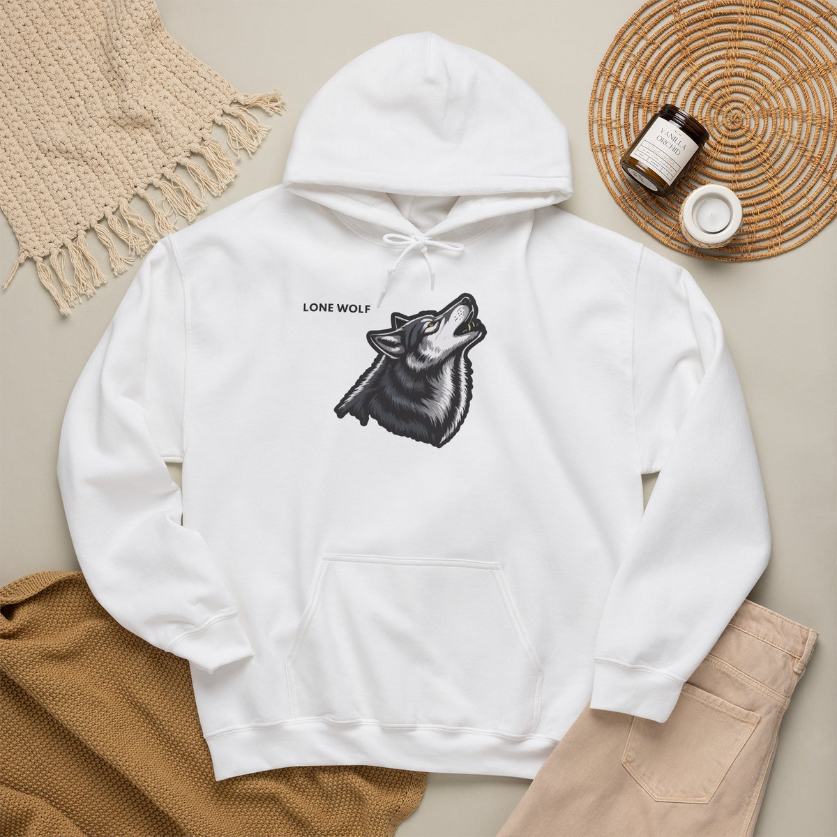 LONE WOLF Hoodie Premium Design SKIALFA Unisex