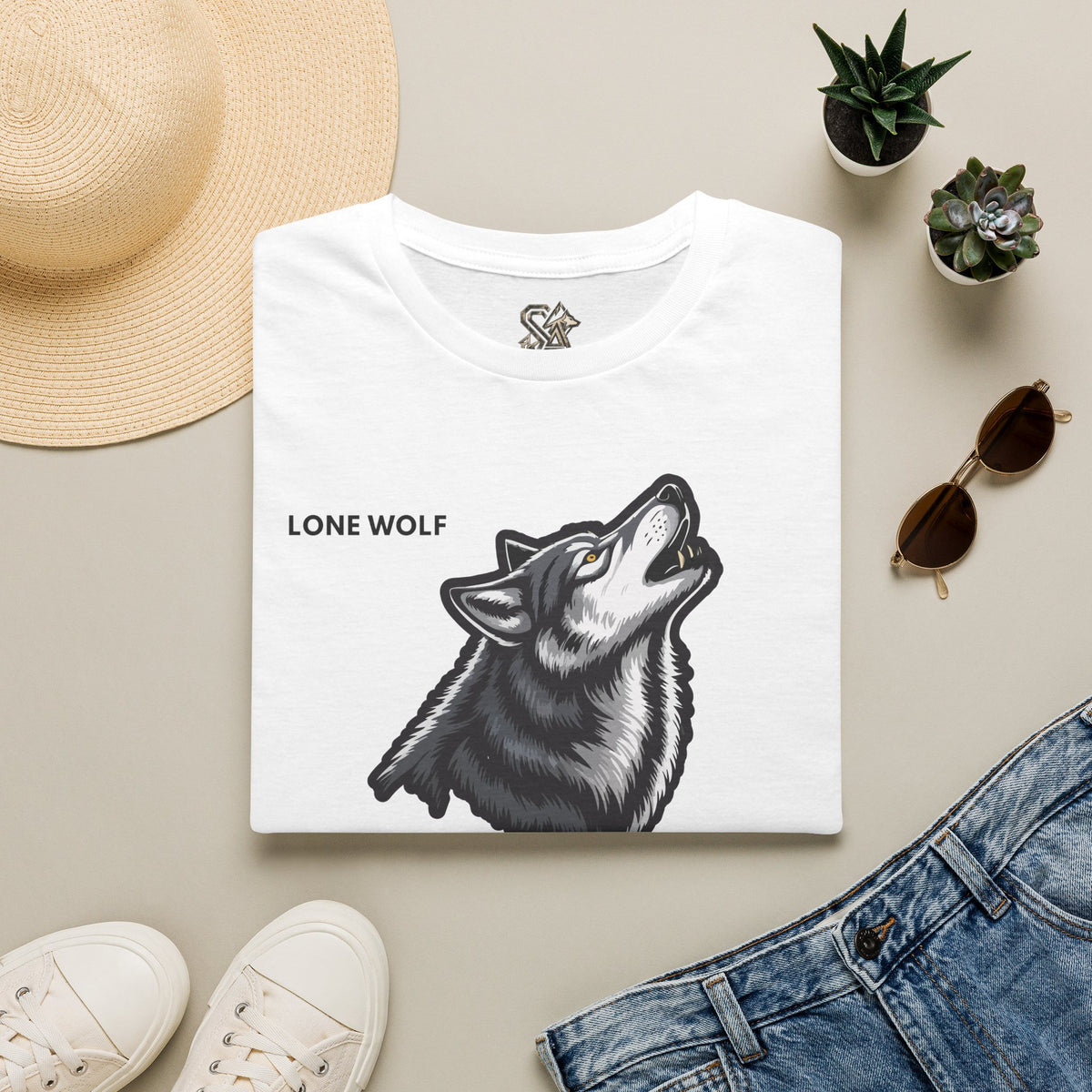 LONE WOLF T-Shirt Premium Design SKIALFA Unisex
