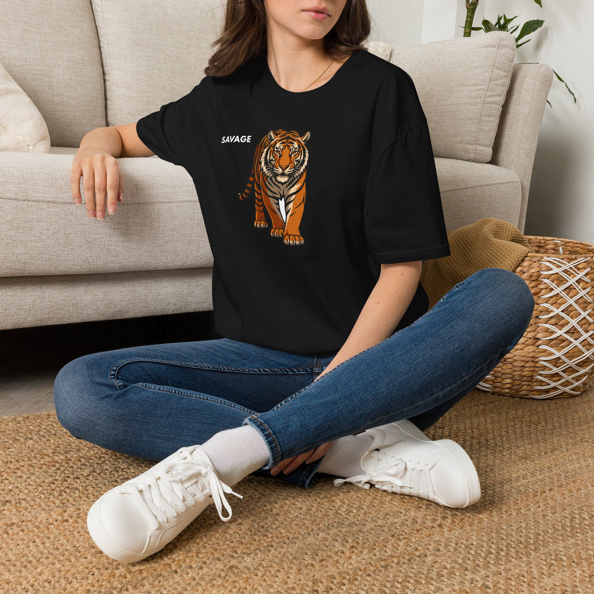 SAVAGE Tiger T-Shirt Premium Design SKIALFA Unisex