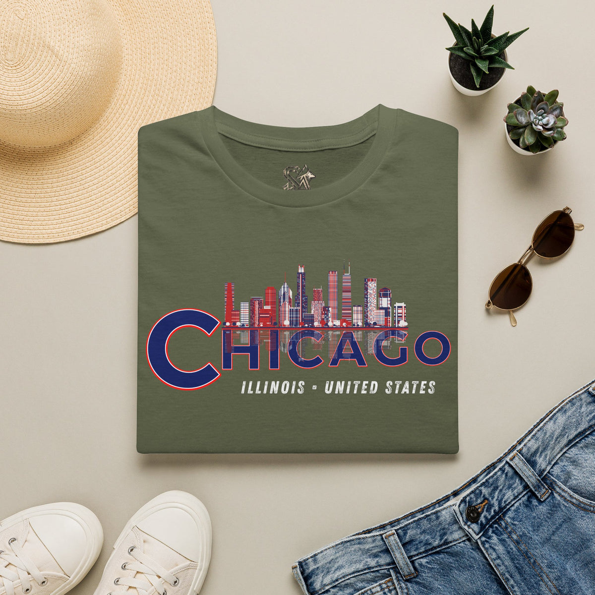 Chicago T-Shirt Premium Design SKIALFA Unisex