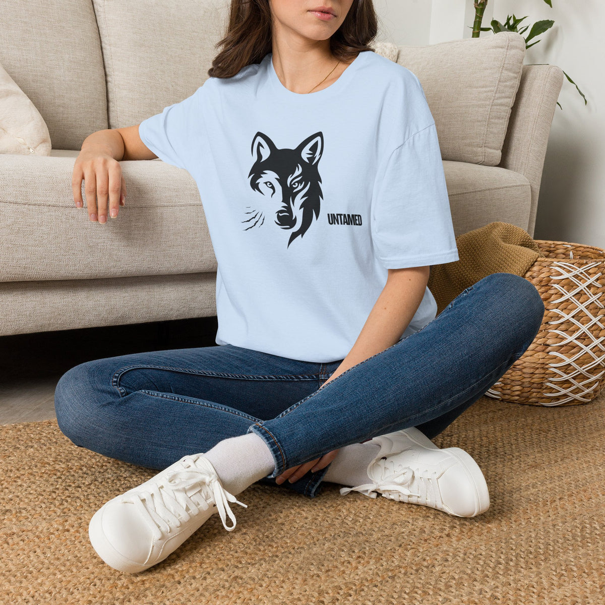 UNTAMED Wolf T-Shirt Premium Design SKIALFA Unisex