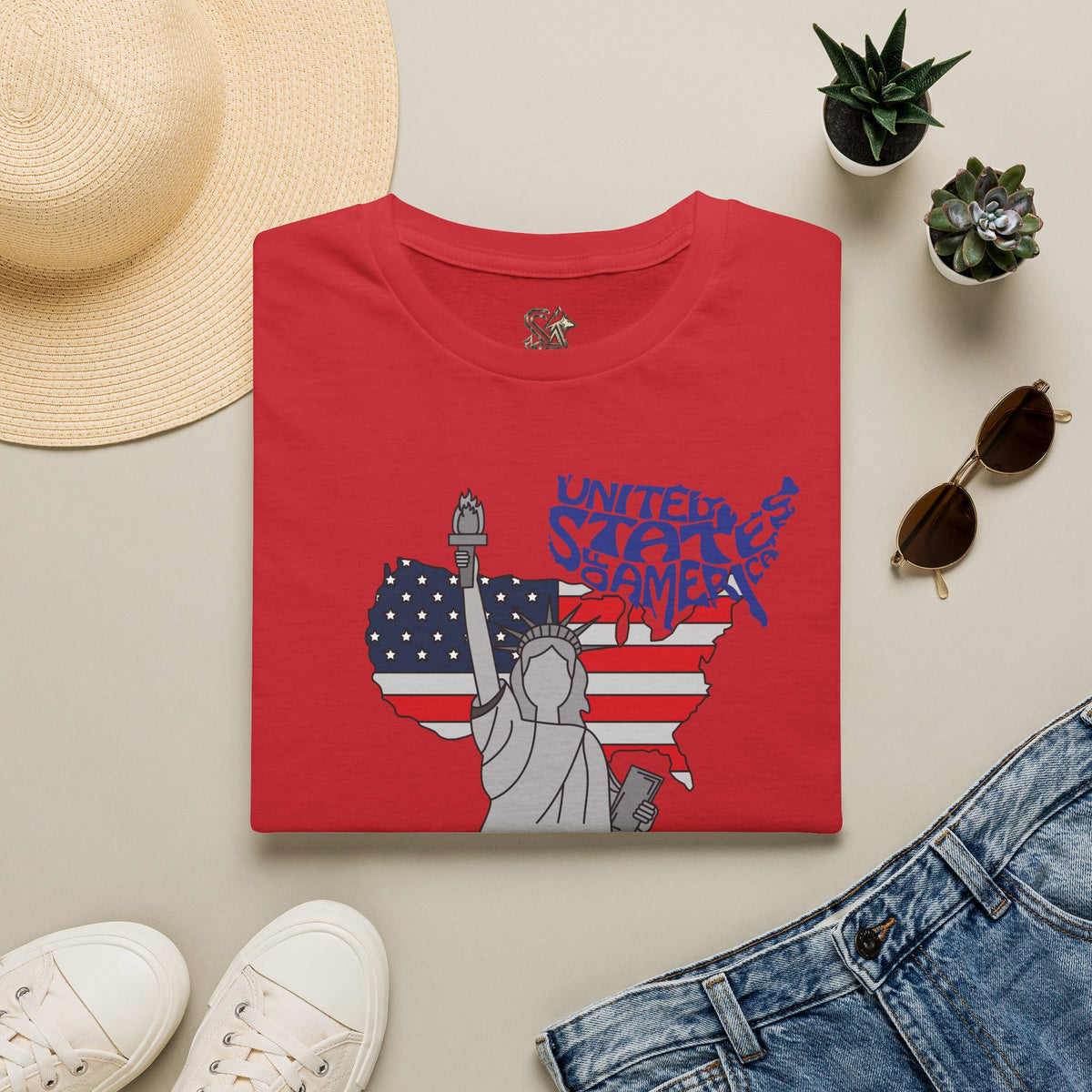 United States America T-Shirt Premium Design SKIALFA Unisex