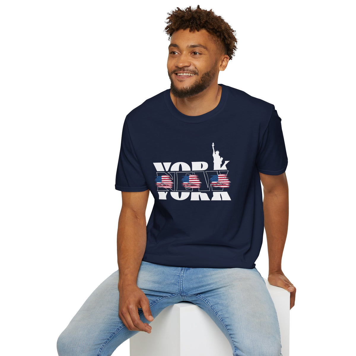 New York American Flag T-Shirt Premium Design SKIALFA Unisex
