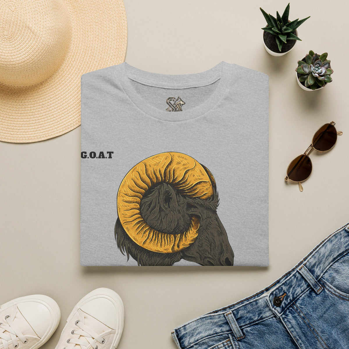 GOAT Goat Head T-Shirt Premium Design SKIALFA Unisex