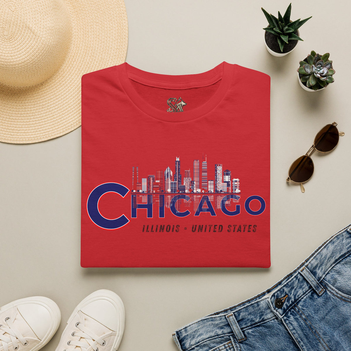 Chicago T-Shirt Premium Design SKIALFA Unisex