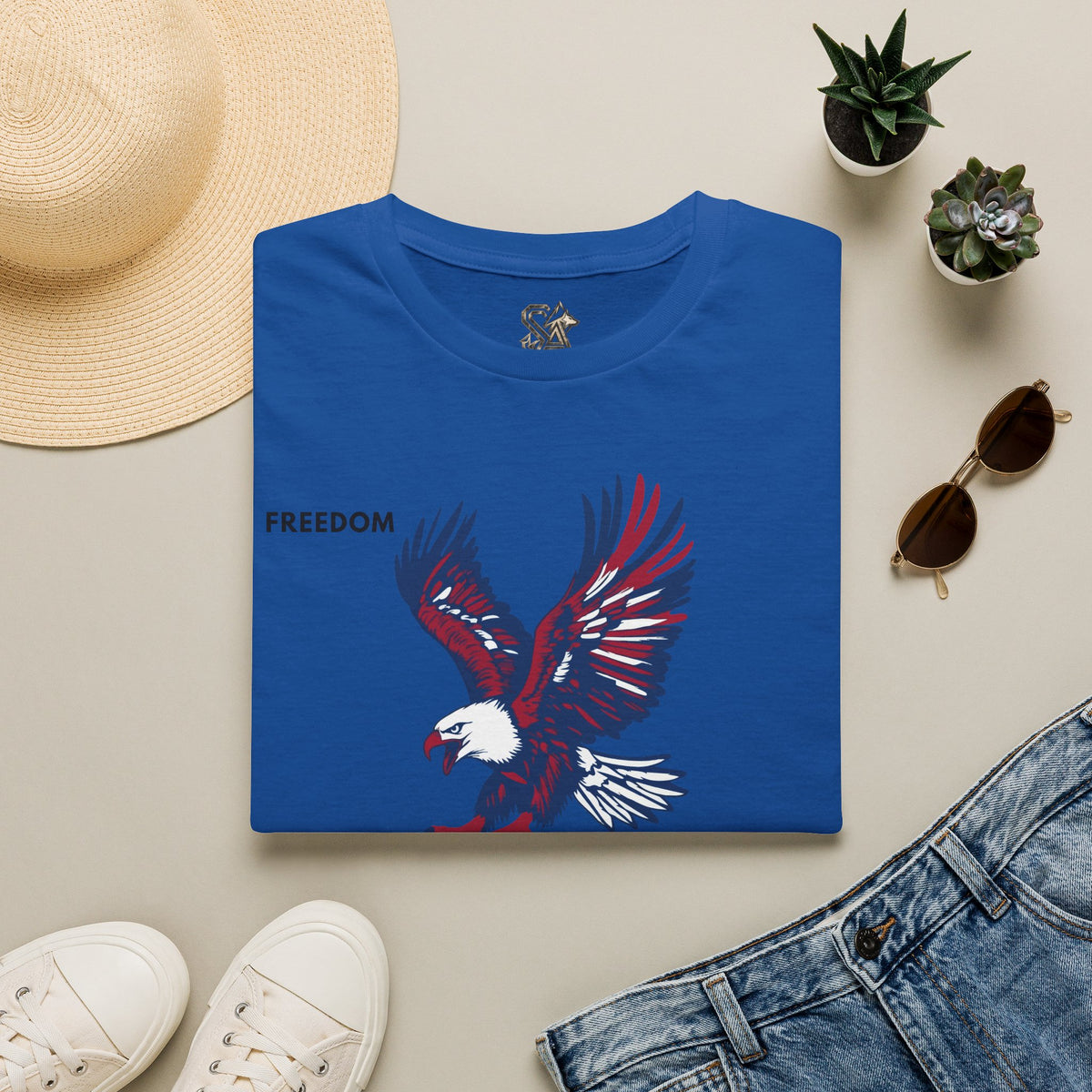 FREEDOM Eagle T-Shirt Premium Design SKIALFA Unisex