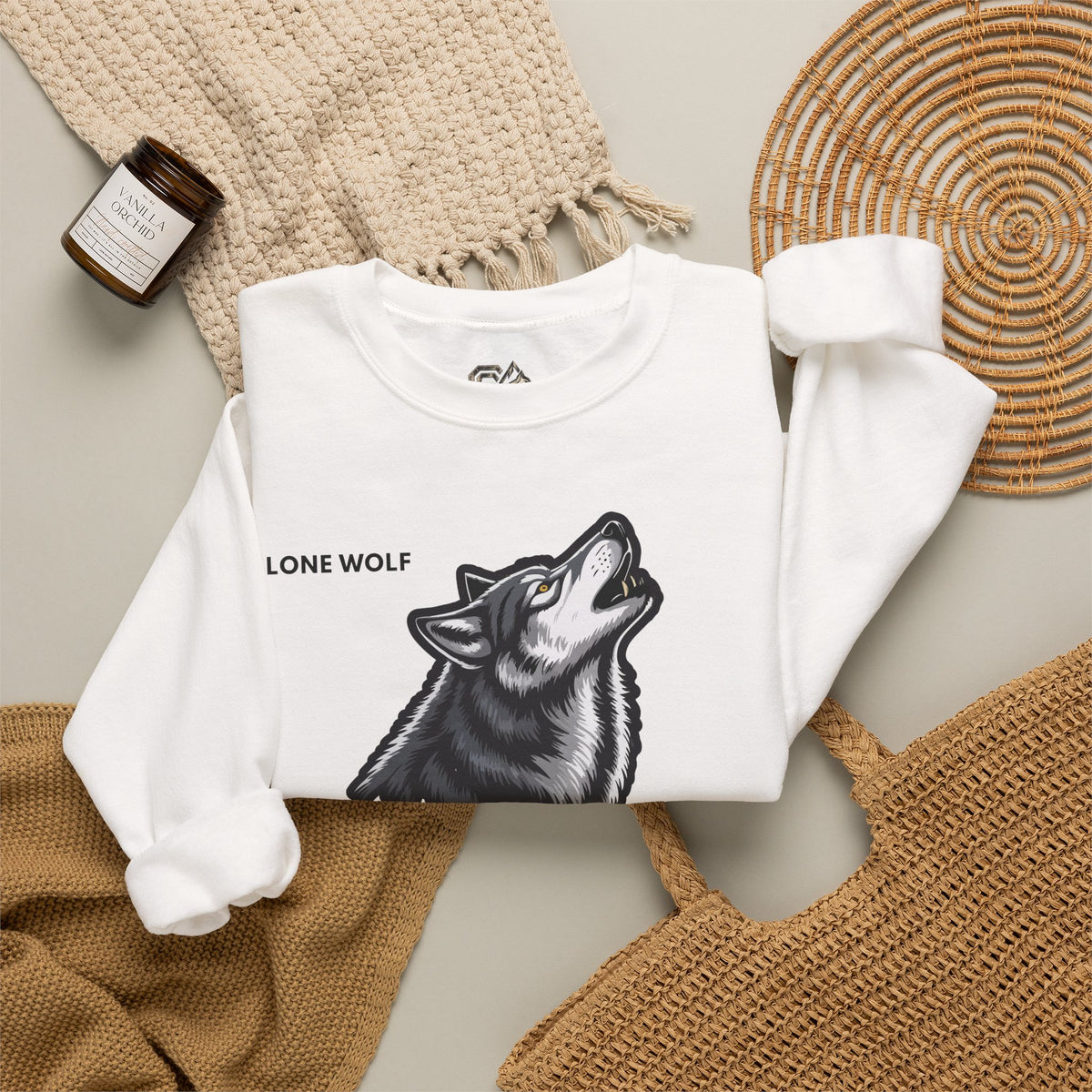 LONE WOLF Sweatshirt Premium Design SKIALFA Unisex