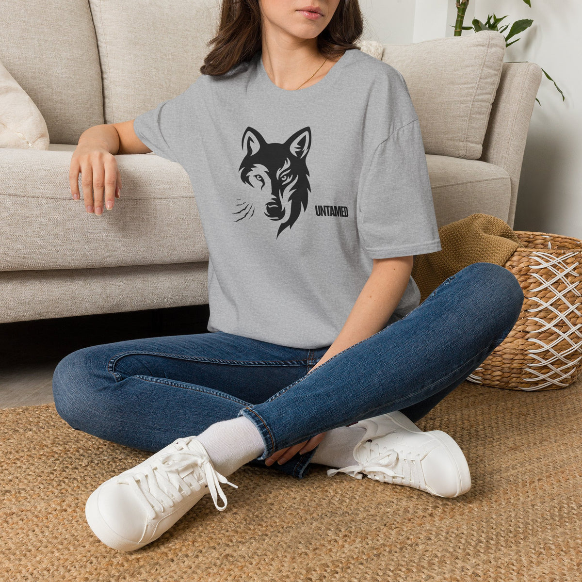 UNTAMED Wolf T-Shirt Premium Design SKIALFA Unisex