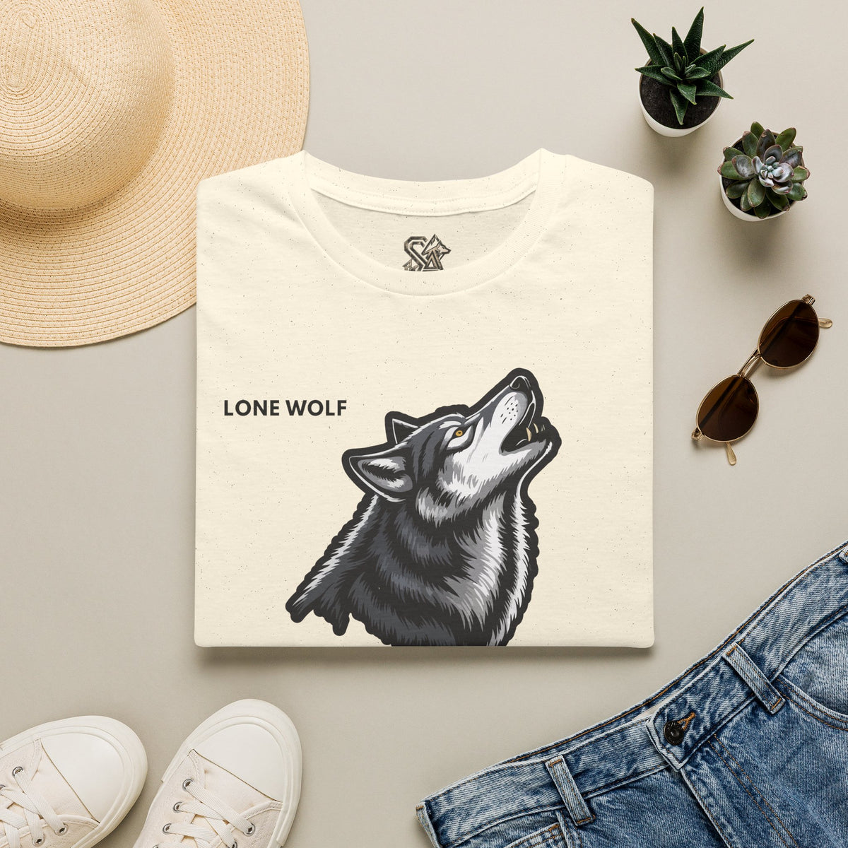 LONE WOLF T-Shirt Premium Design SKIALFA Unisex