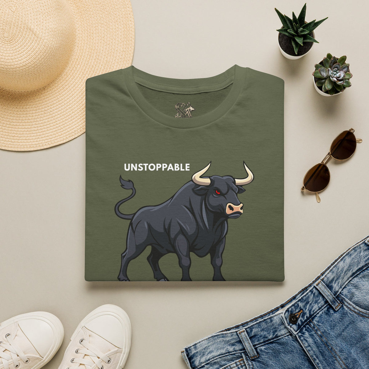 UNSTOPPABLE Bull T-Shirt Premium Design SKIALFA Unisex