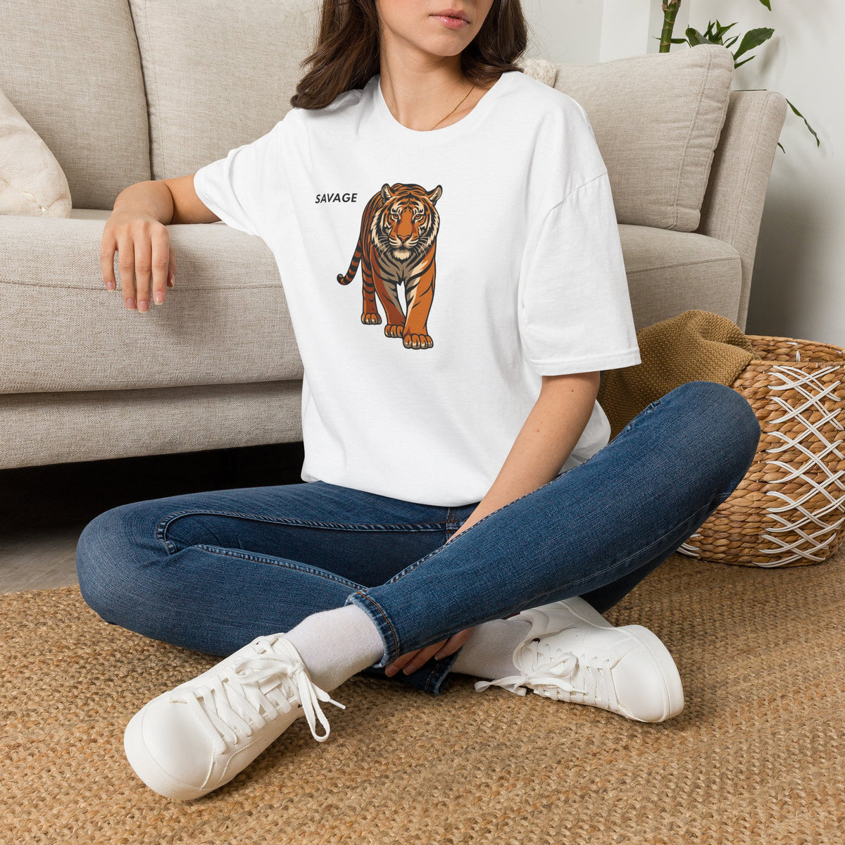 SAVAGE Tiger T-Shirt Premium Design SKIALFA Unisex