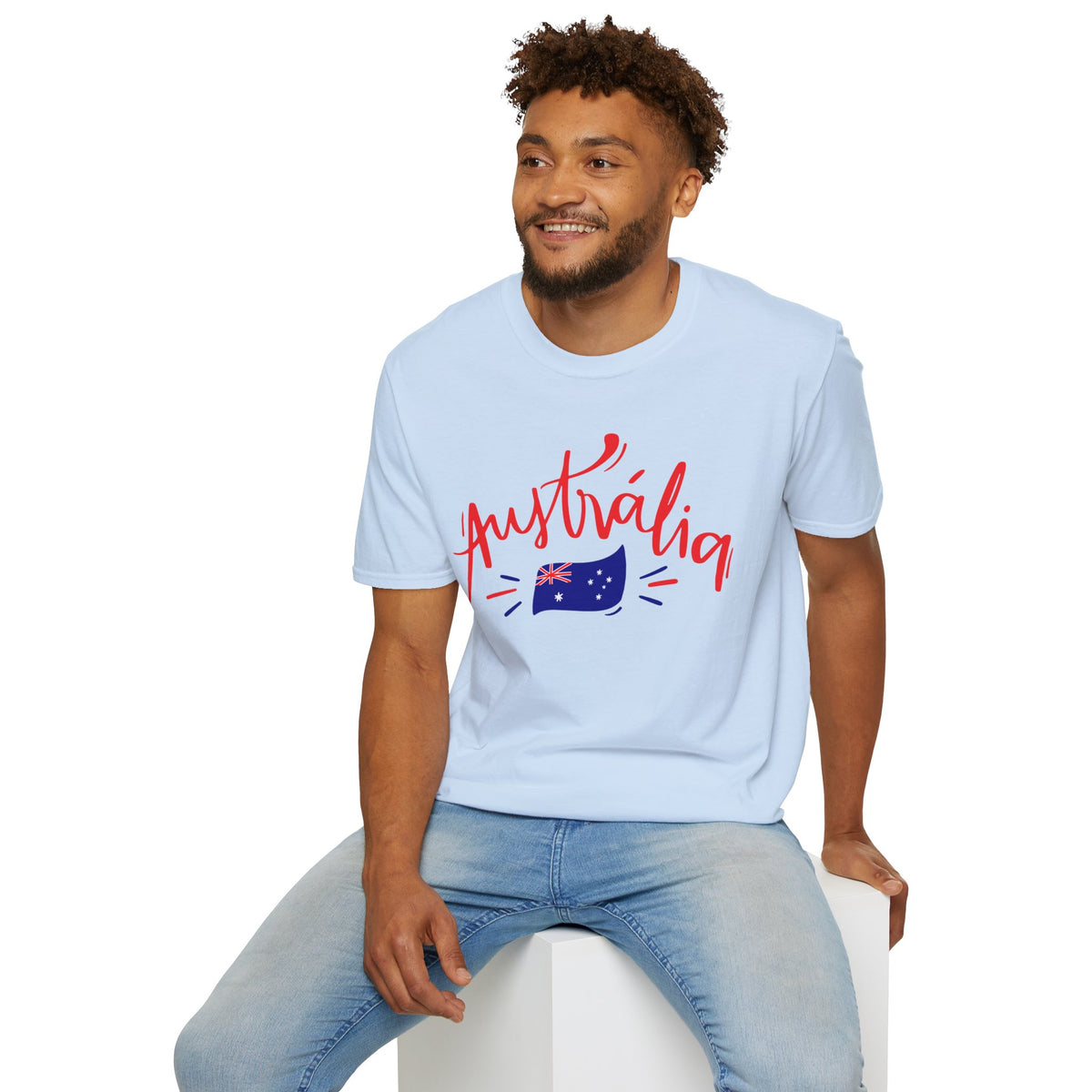 Australia Script Flag T-Shirt Premium Design SKIALFA Unisex