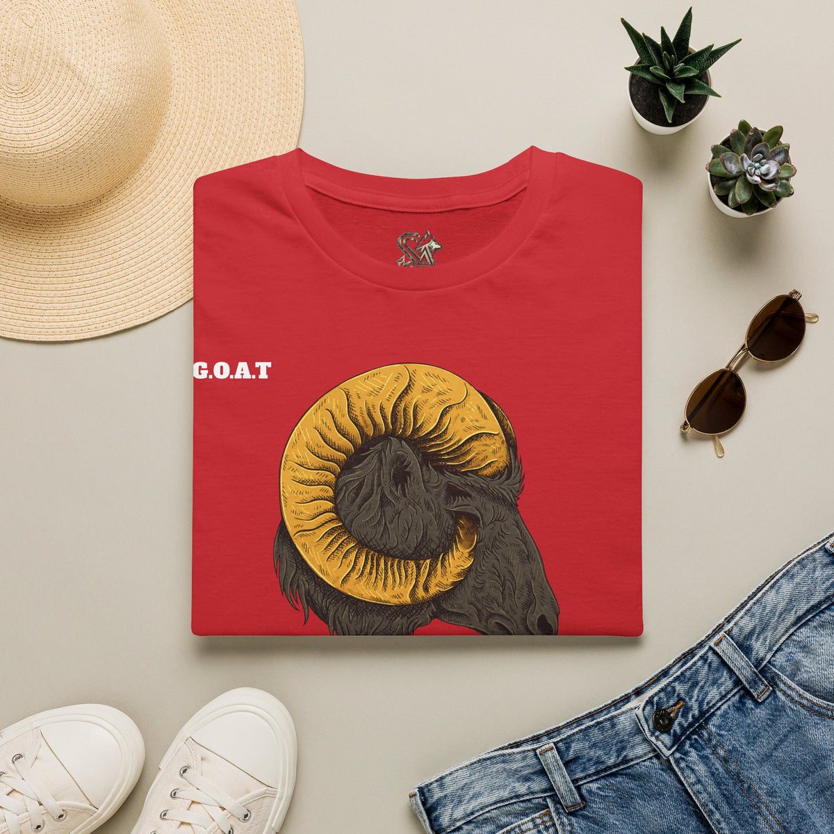 GOAT Goat Head T-Shirt Premium Design SKIALFA Unisex