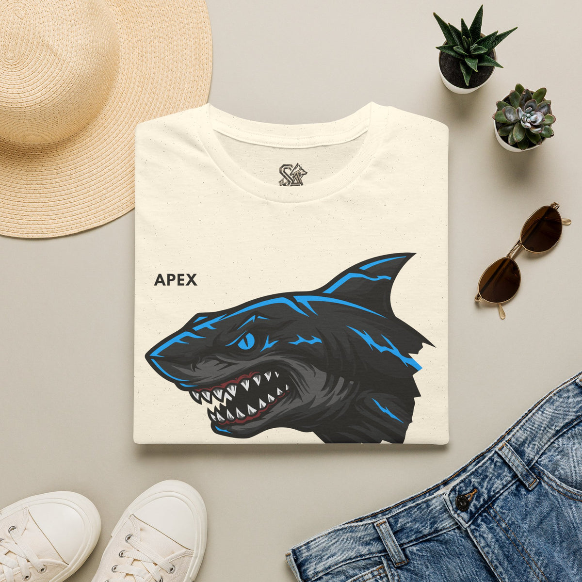 APEX Shark T-Shirt Premium Design SKIALFA Unisex