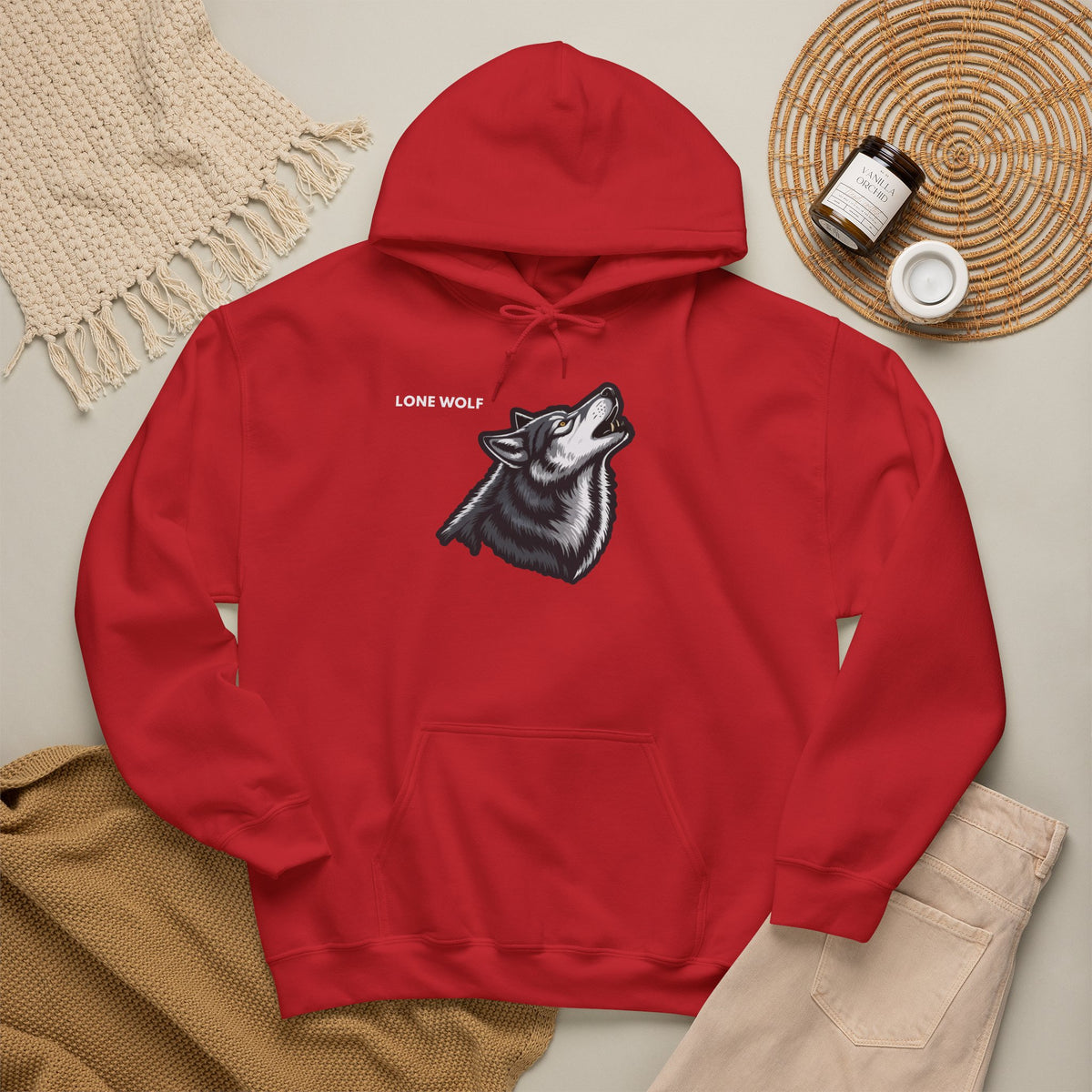LONE WOLF Hoodie Premium Design SKIALFA Unisex